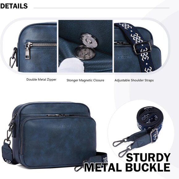 Crossbody Purses for Women Trendy,Vegan Leather Medium Crossbody Bag,Women's Cro - Picture 7 of 7